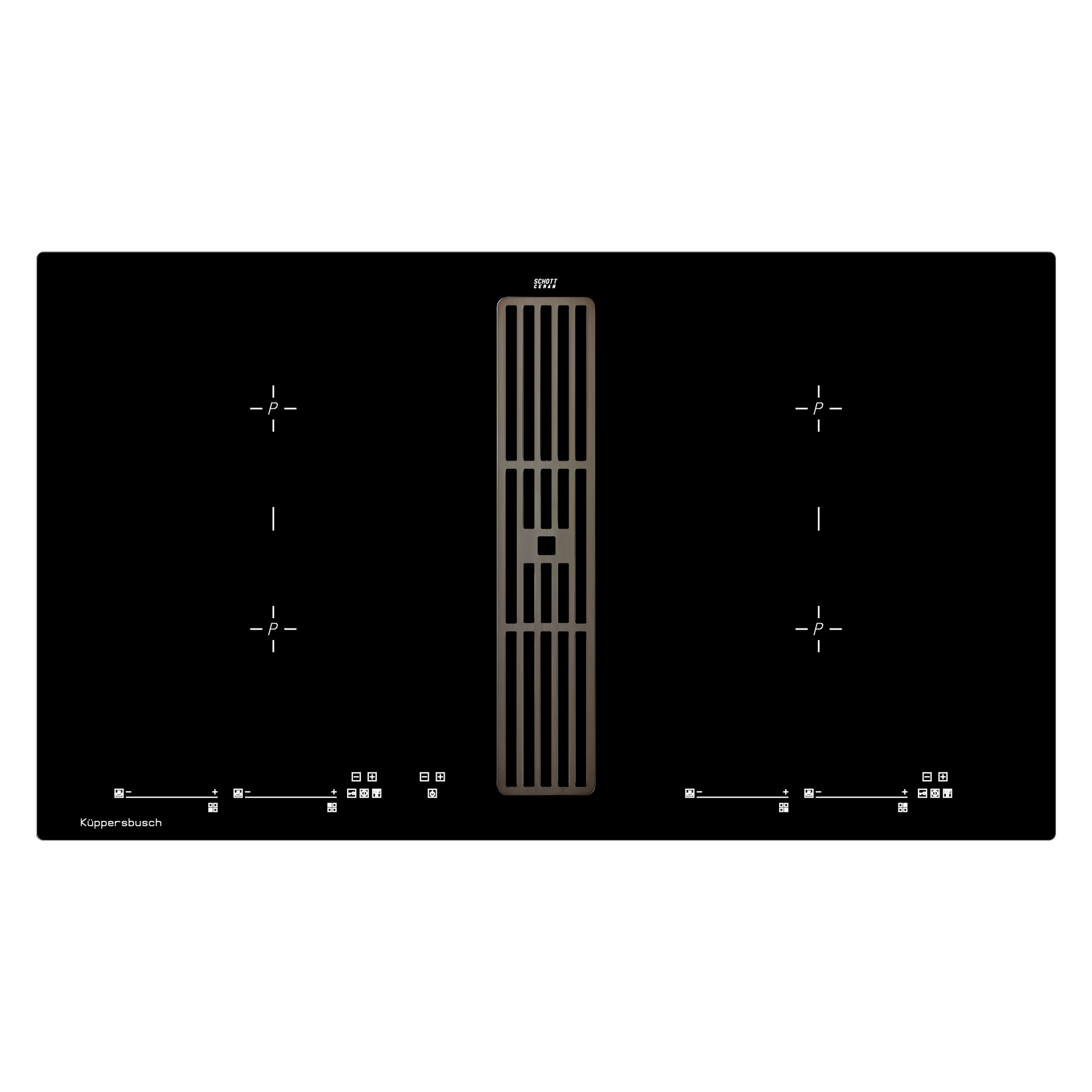 Индукционная варочная панель с вытяжкой Kuppersbusch KMI 9800.0 SR Black Chrome (отгружается KMI 980